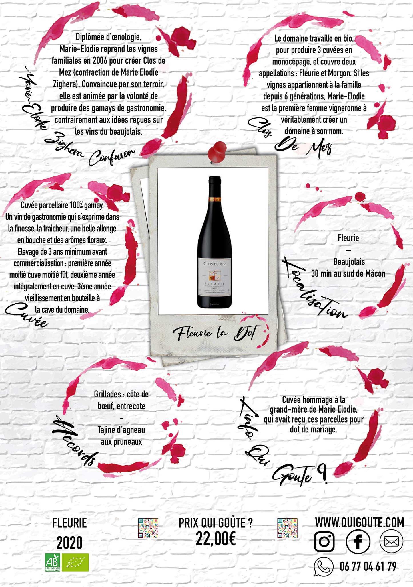 Fleurie La Dot 2020 - Clos de Mez